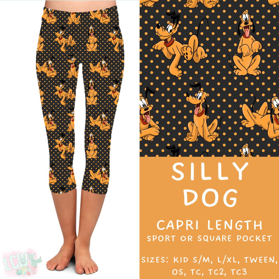 Ready to Ship - Silly Dog Capri Length Leggings - TC Square Pocket