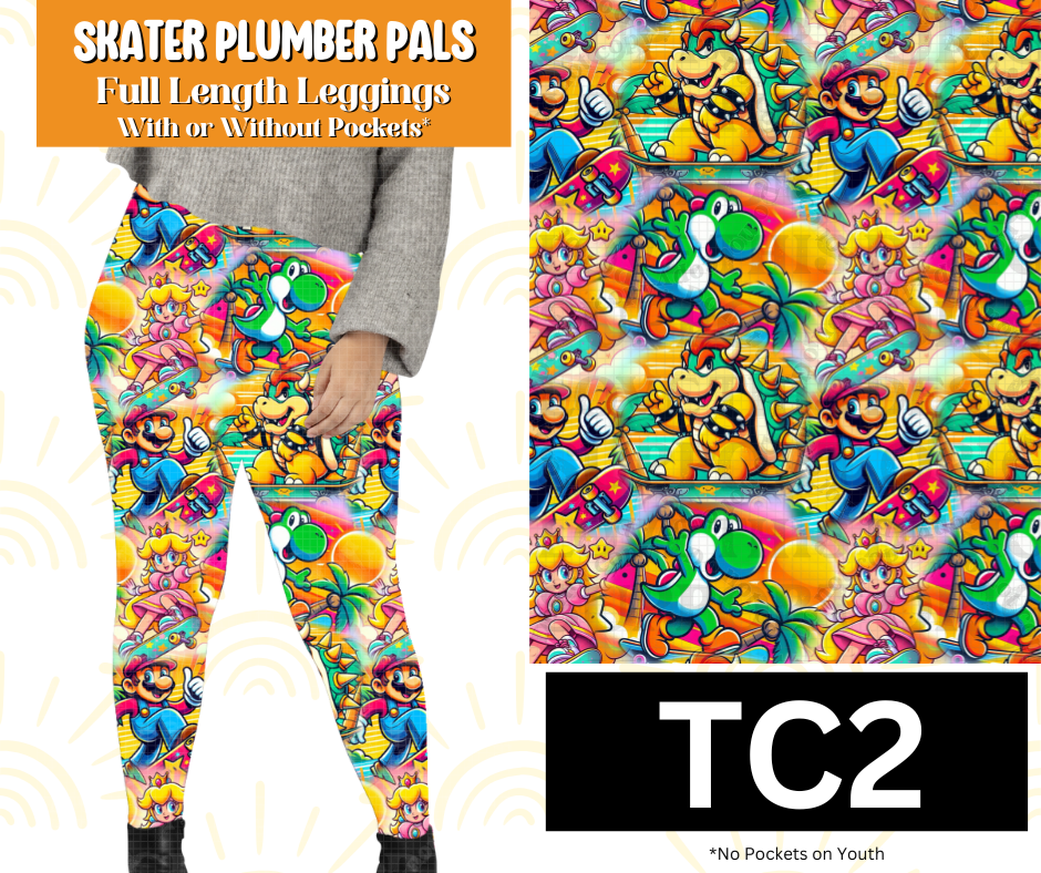 Skater Plumber Pals Full Length Leggings w/ Pockets