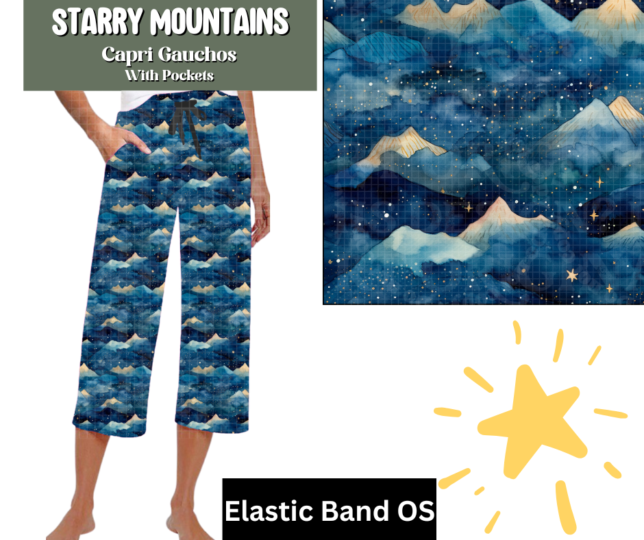 Starry Mountains Capri Gauchos