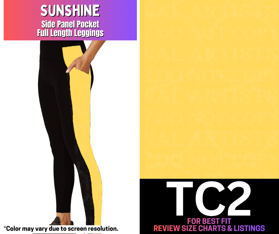 Sunshine Full Length Leggings w/ Side Leg Designs
