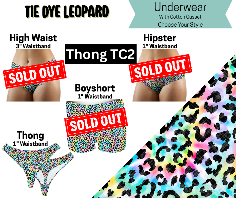 Tie Dye Leopard Thong Underwear