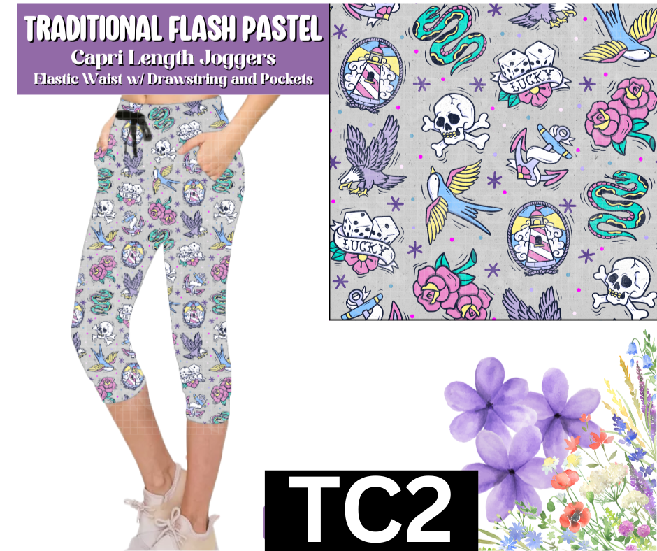 Traditional Flash Pastel Jogger Capri
