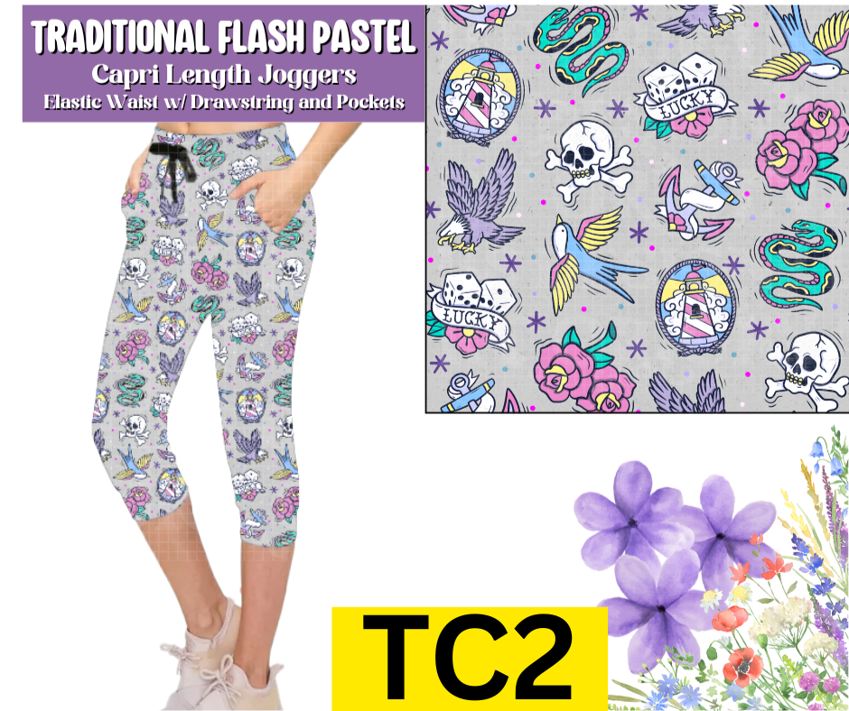 Traditional Flash Pastel Jogger Capri