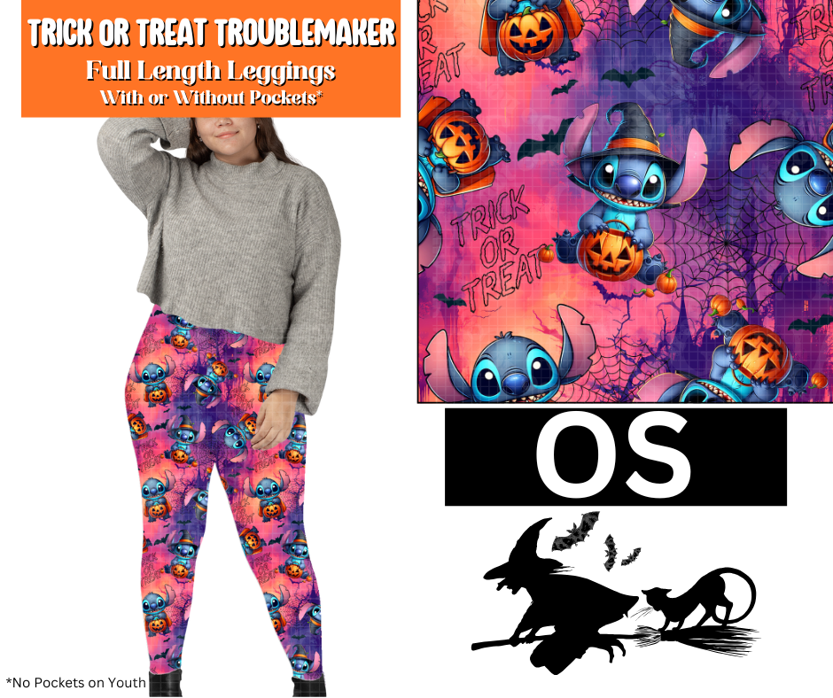 Trick or Treat Troublemaker Full Length Leggings w/ Pockets