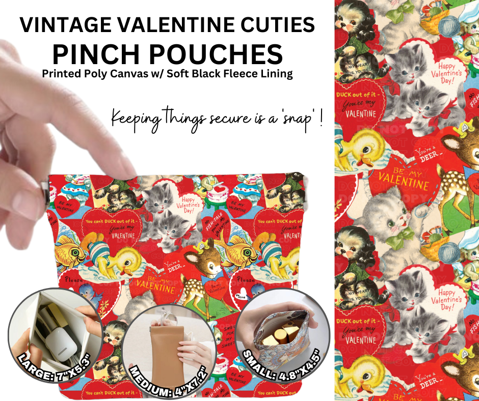 Vintage Valentine Cuties Pinch Pouches