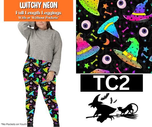 Witchy Neon Full Length Leggings w/ Pockets