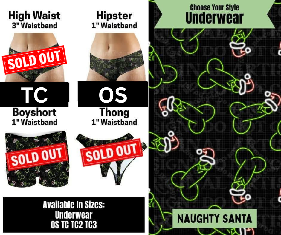 Naughty Santa Hipster, High Waist Underwear