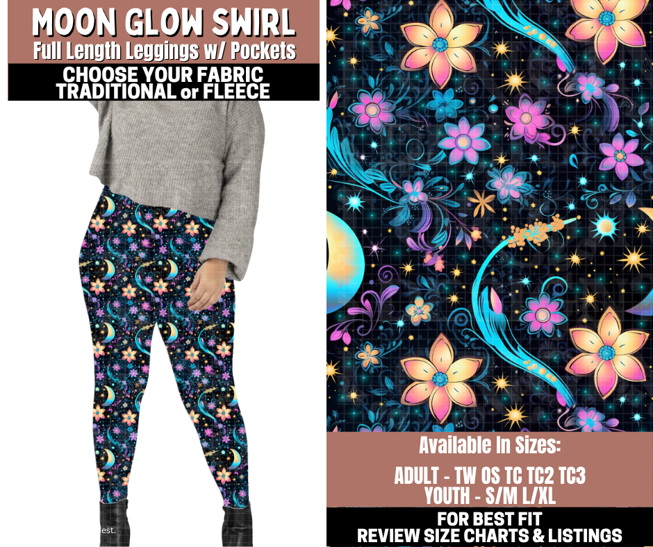 Preorder! Closes 11/3. ETA Jan. Moon Glow Swirl Full Length Leggings w/wo Pockets