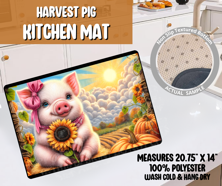 Preorder! Closes 6/8. ETA Sept. Harvest Pig Kitchen Mat