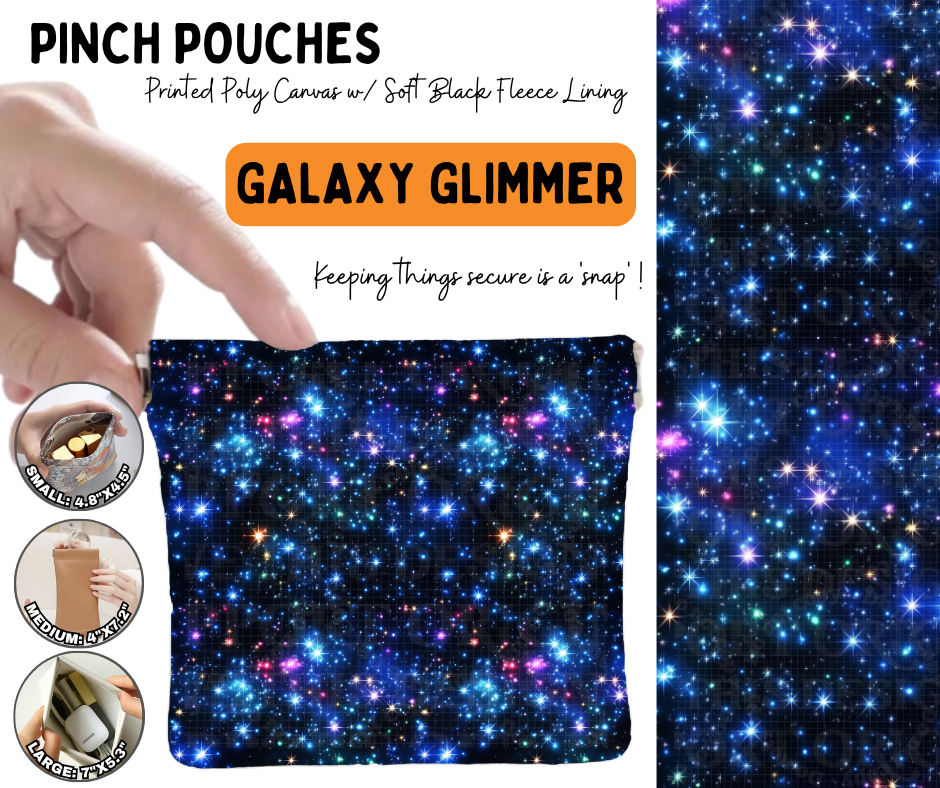 Preorder! Closes 6/17. ETA Sept. Galaxy Glimmer Pinch Pouches in 3 Sizes