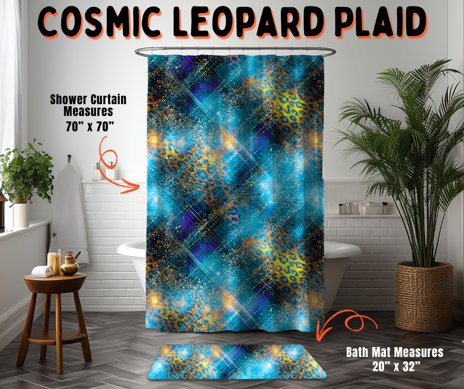 Preorder! Closes 6/10. ETA Sept. Cosmic Leopard Plaid Custom Shower Curtain and/or Bath Mat