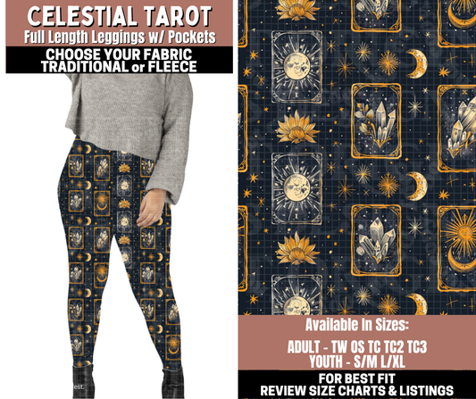 Preorder! Closes 11/3. ETA Jan. Celestial Tarot Full Length Leggings w/wo Pockets