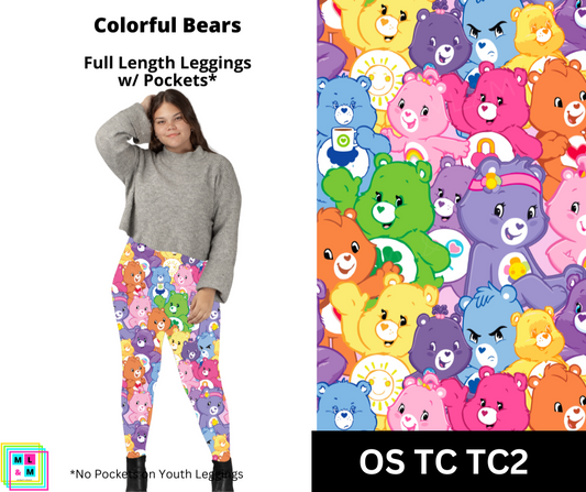 Colorful Bears Full Length Leggings w/ Pockets