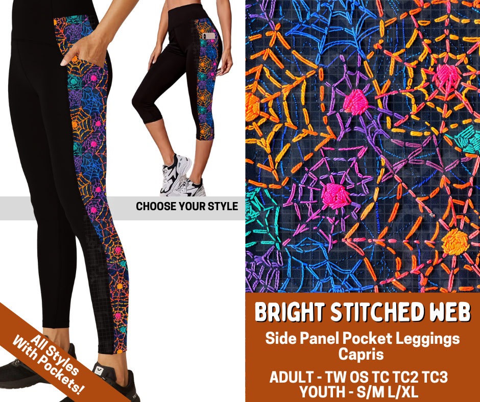 Preorder! Closes 7/13. ETA Oct. Bright Stitched Web Combo Side Panel Legging Lengths