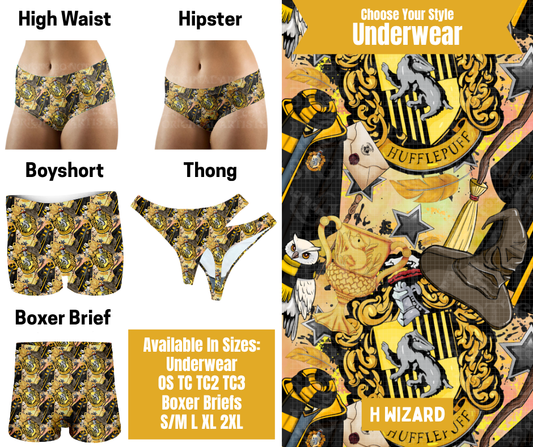 Preorder! Closes 10/28. ETA Jan. H Wizard Hipster, High Waist, Boyshort, & Thong Underwear & Boxer Briefs