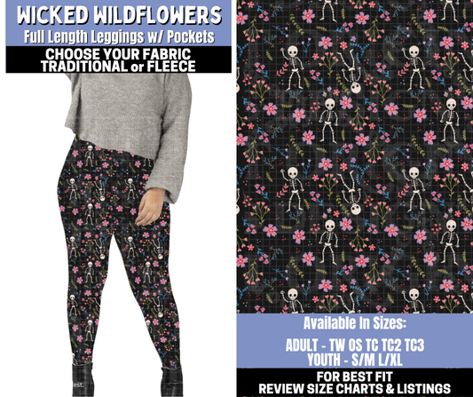 Preorder! Closes 10/30. ETA Jan. Wicked Wildflowers Leggings Choose Fleece or Traditional