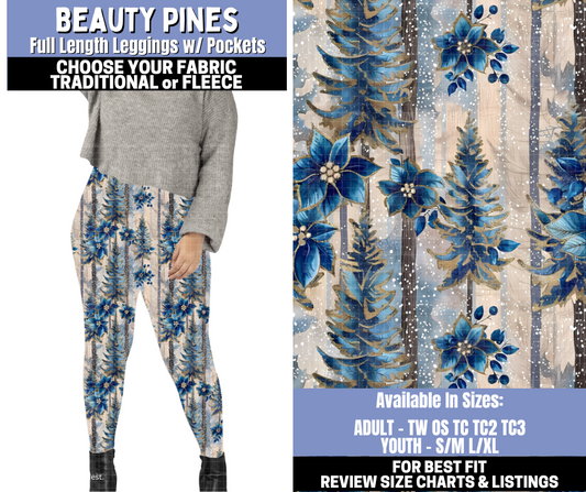 Preorder! Closes 10/30. ETA Jan. Beauty Pines Leggings Choose Fleece or Traditional