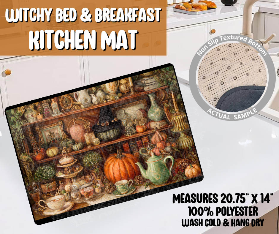 Preorder! Closes 6/8. ETA Sept. Witchy Bed & Breakfast Kitchen Mat