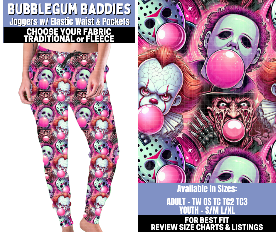 Preorder! Closes 10/30. ETA Jan. Bubblegum Baddies Joggers Choose Fleece or Traditional