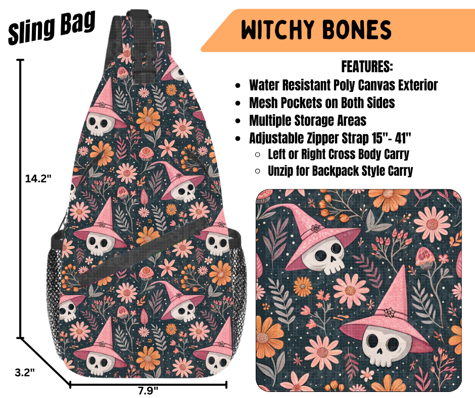 Preorder! Closes 6/22. ETA Sept. Witchy Bones Sling Bag