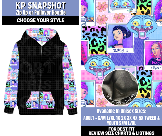 Preorder! Closes 10/30. ETA Jan. KP Snapshot Zip-Up or Pullover Hoodie