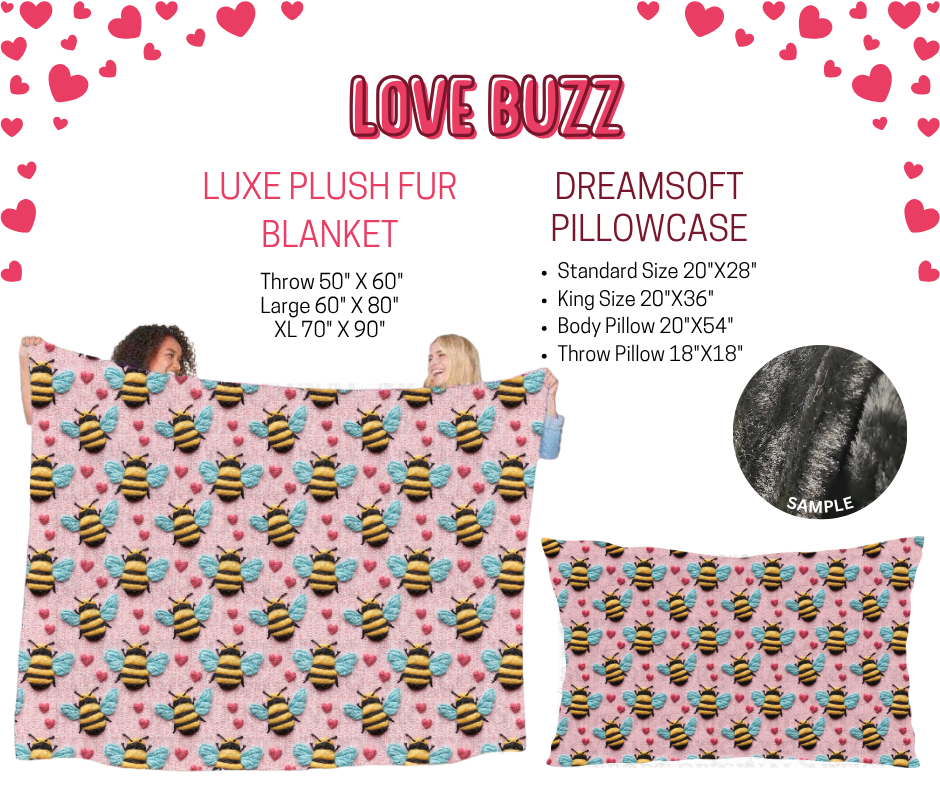 Preorder! Closes 11/17. ETA Jan. Love Buzz Luxe Plush Fur Blanket and/or DreamSoft Pillowcase