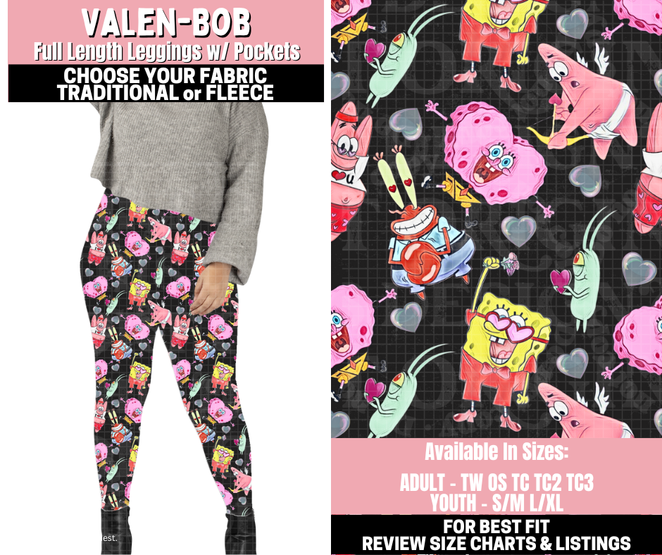 Preorder! Closes 11/12. ETA Jan. Valen-Bob Leggings Choose Fleece or Traditional