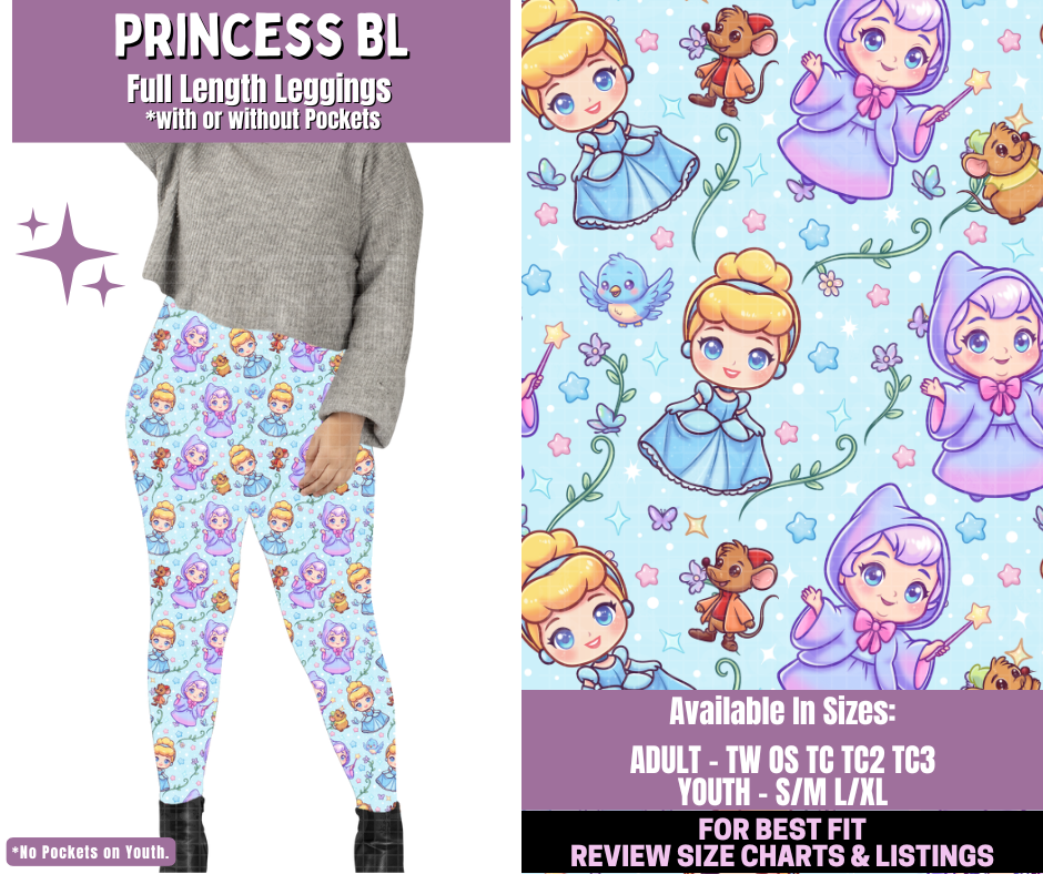 Preorder! Closes 1/14. ETA April. Princess BL Full Length Leggings w/wo Pockets