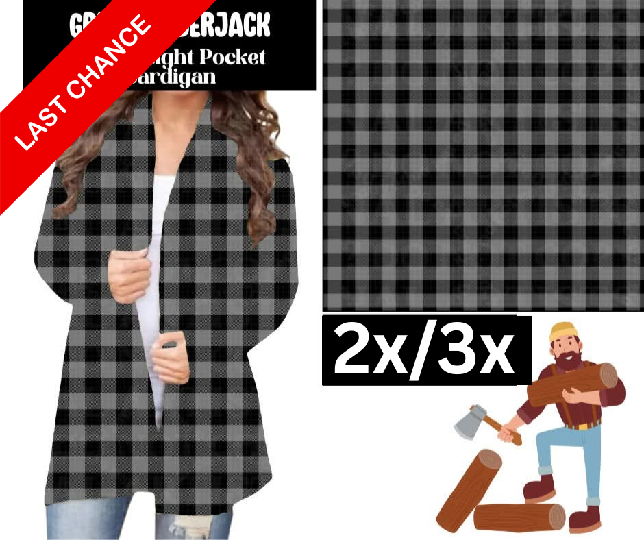 Grey Lumberjack Pocket Cardigan