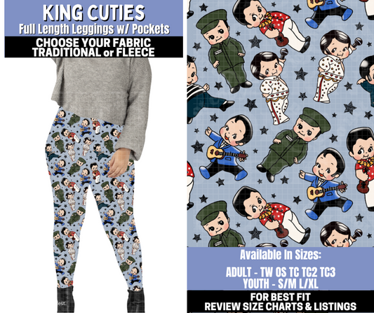 Preorder! Closes 10/30. ETA Jan. King Cuties Leggings Choose Fleece or Traditional