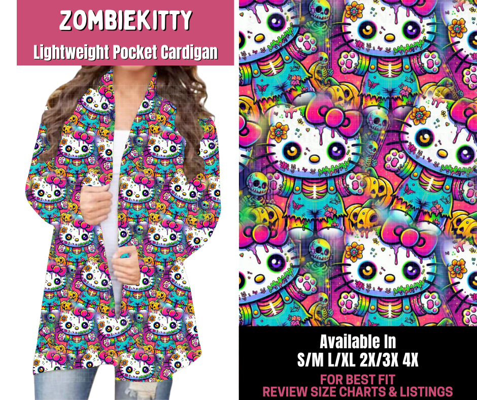 Preorder! Closes 11/10. ETA Jan. Zombie Kitty Pocket Cardigan