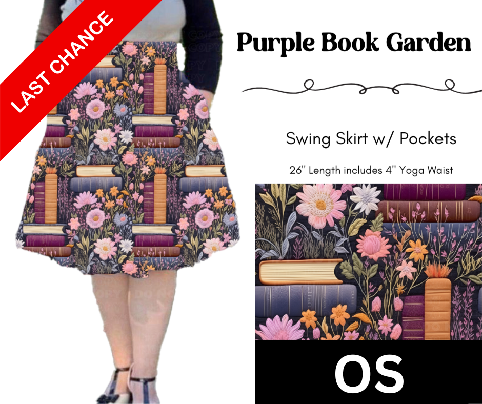 Purple Book Garden Swing Skirt