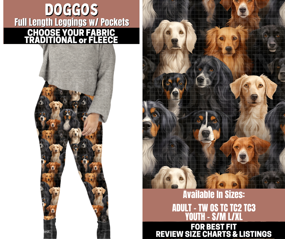 Preorder! Closes 11/3. ETA Jan. Doggos Full Length Leggings w/wo Pockets