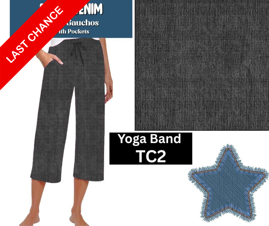 Black Denim Capri Gauchos