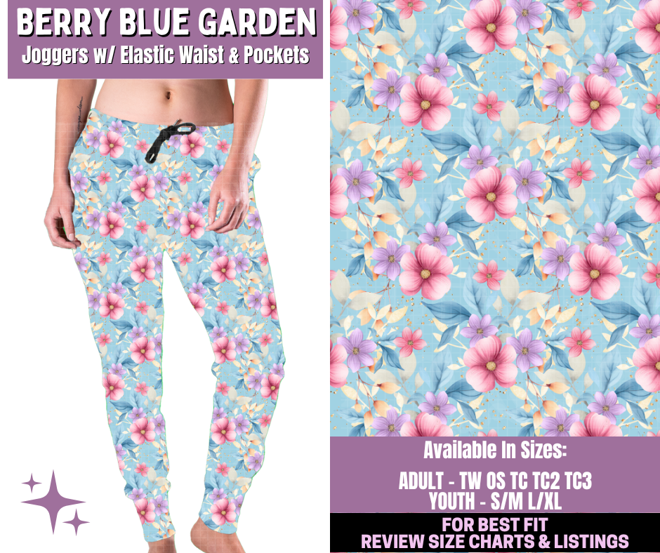Preorder! Closes 1/14. ETA April. Berry Blue Garden Joggers