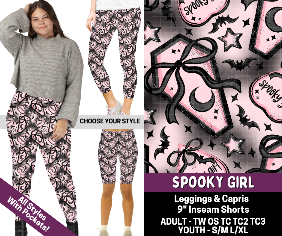 Preorder! Closes 7/9. ETA Oct. Spooky Girl Combo Legging Lengths