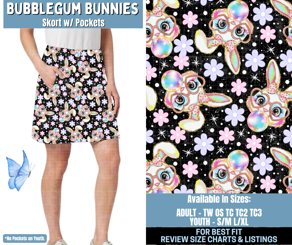 Preorder! Closes 1/15. ETA April. Bubblegum Bunnies Skort