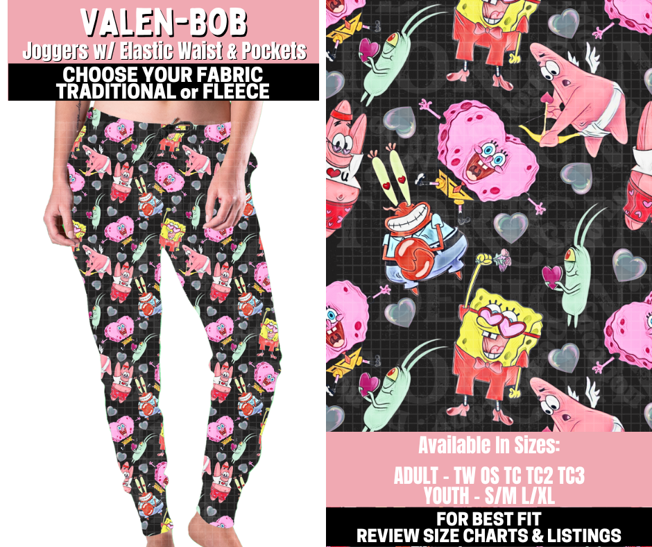 Preorder! Closes 11/12. ETA Jan. Valen-Bob Joggers Choose Fleece or Traditional