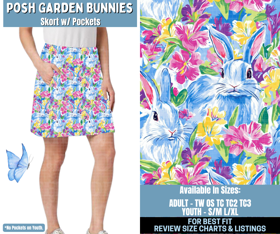 Preorder! Closes 1/15. ETA April. Posh Garden Bunnies Skort