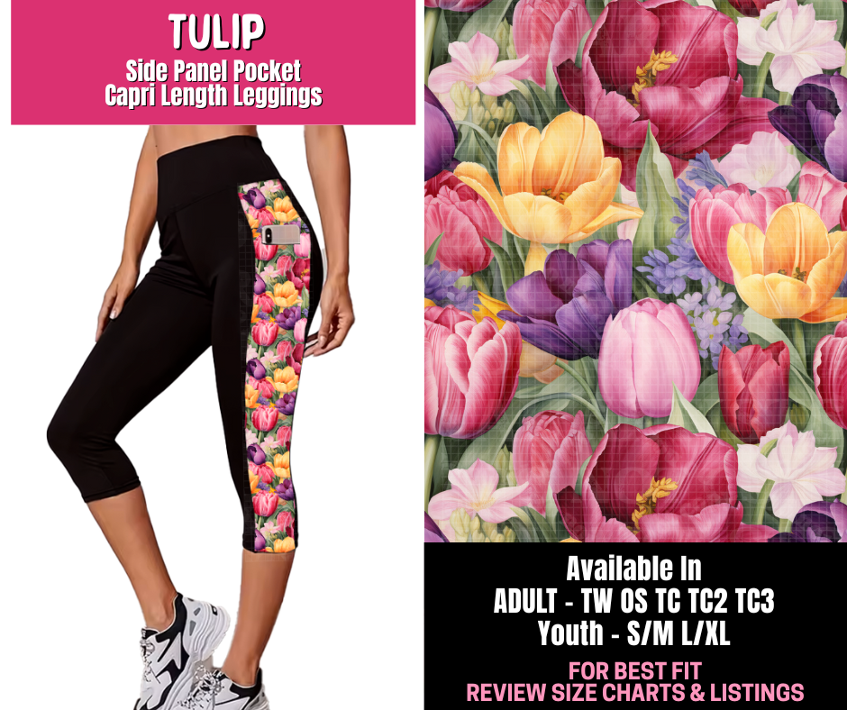 Preorder! Closes 1/1. ETA March. Tulip Panel Pocket Capri Length Leggings