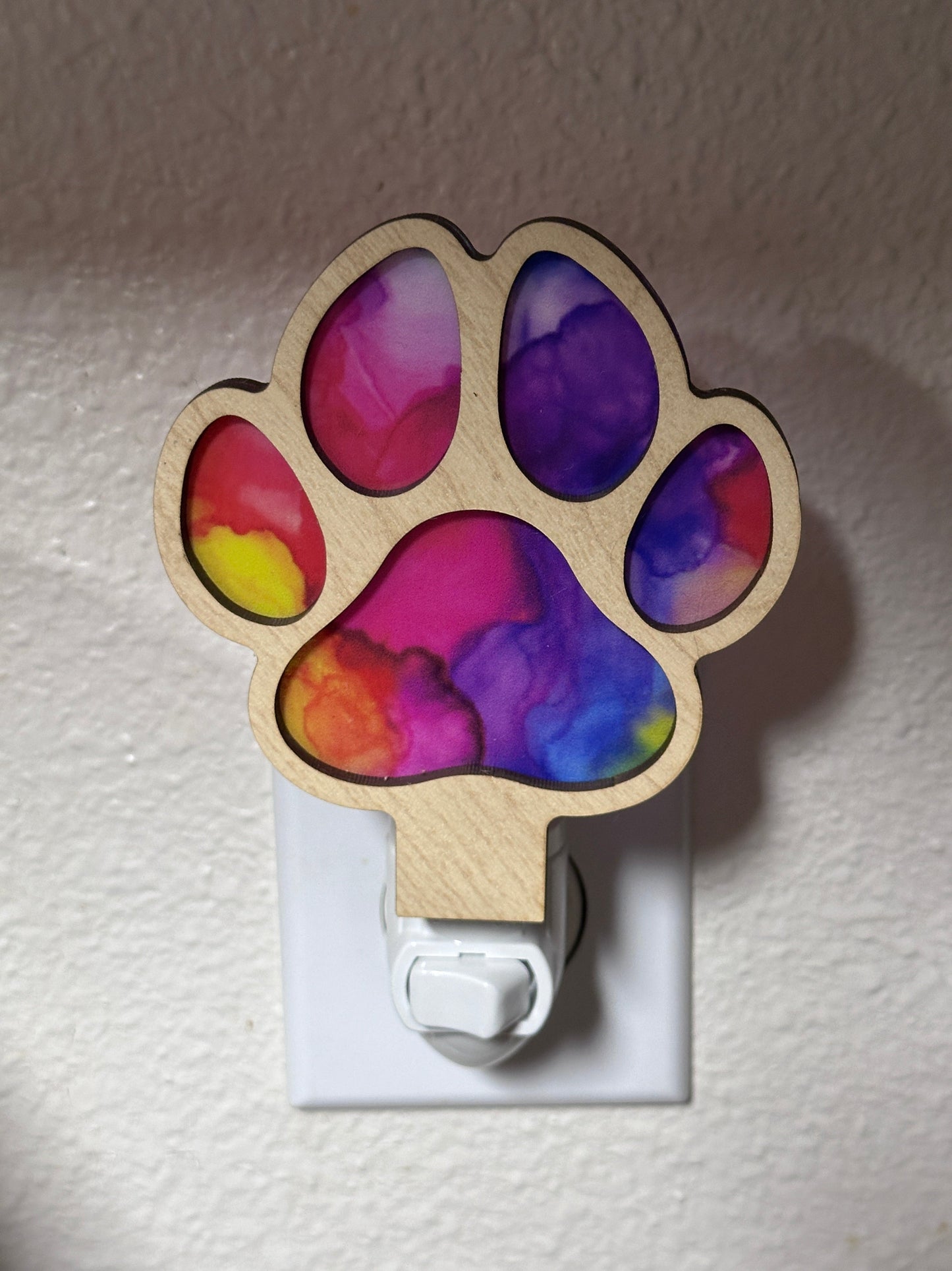Rainbow Paw - Handcrafted Night Light