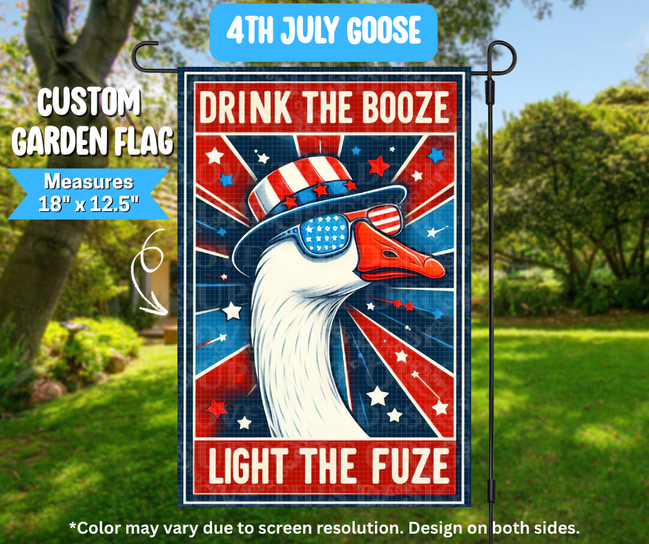 4th July Goose Garden Flag