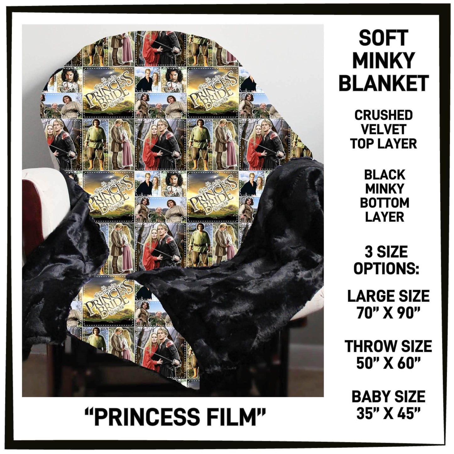 MI8B - Princess Film Minky Blanket - Preorder Closing 7/15 ETA: Late Sept