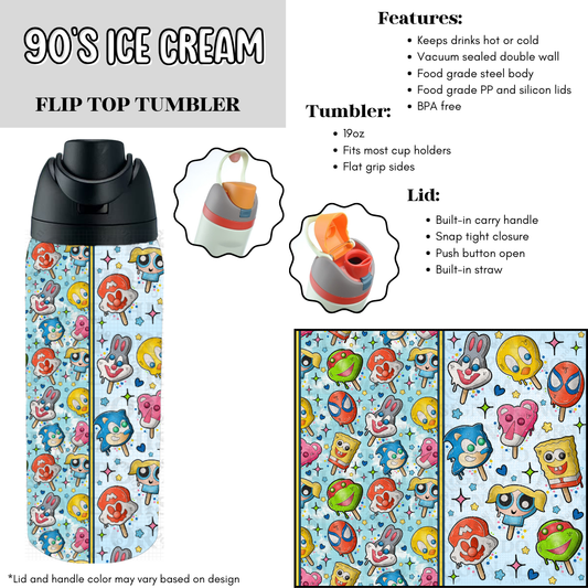 90's Ice Cream Flip Top Tumbler