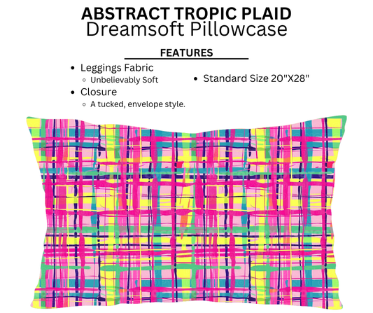Abstract Tropic Plaid Dreamsoft Pillowcase