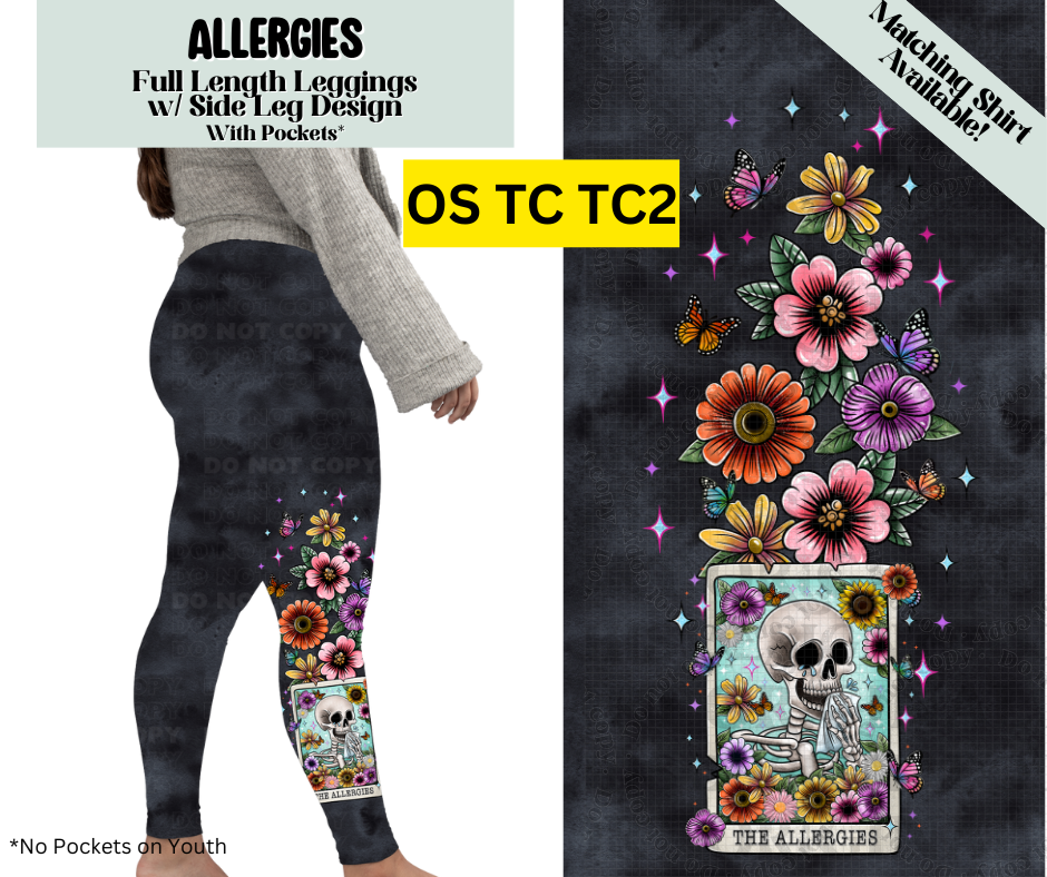 Allergies Full Length Leggings w/ Side Leg Designs