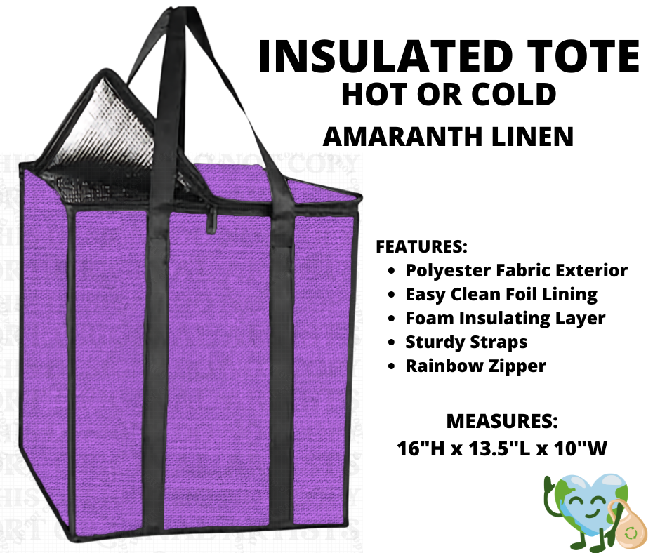 Amaranth Linen Insulated Tote