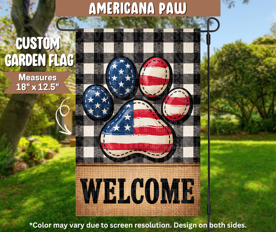 Americana Paw Garden Flag