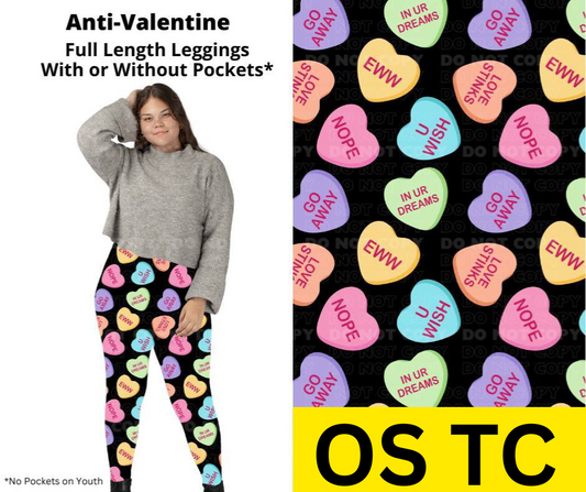 Anti-Valentine Full Length Leggings w/ Pockets