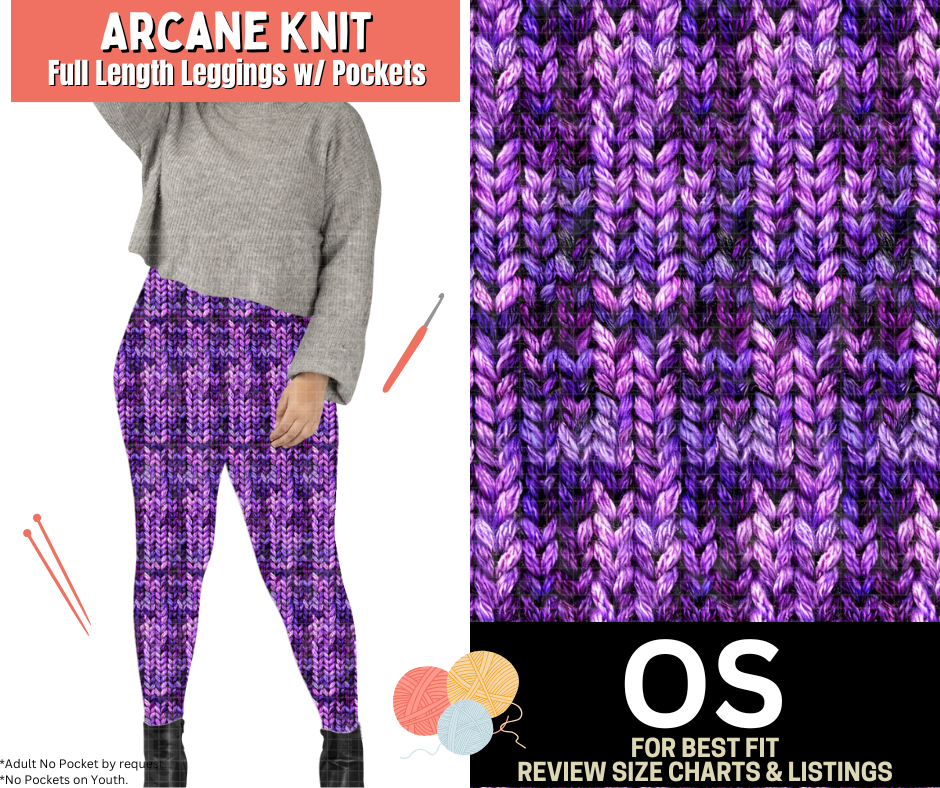 Arcane Knit Full Length Leggings w/ Pockets